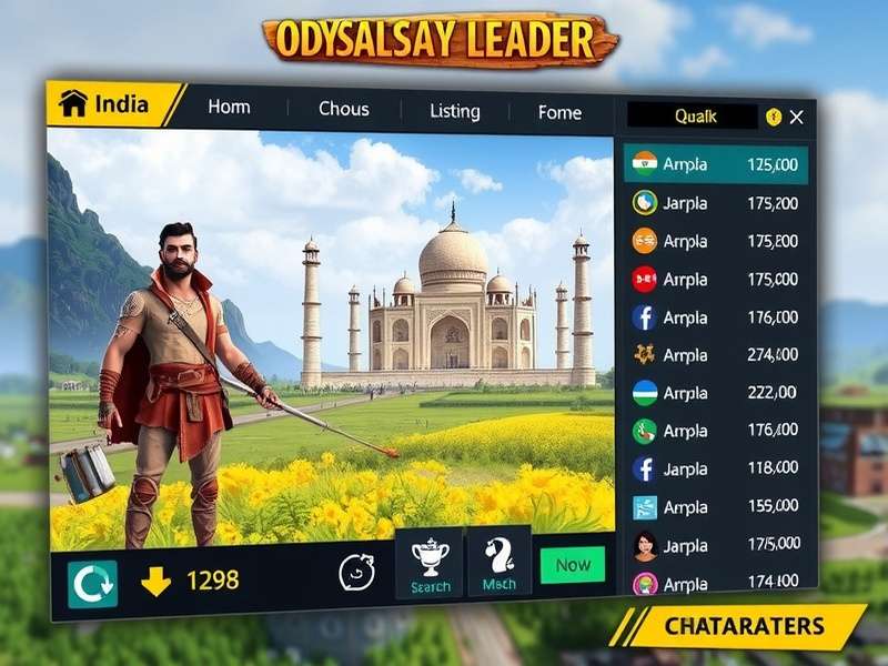Masala Odyssey Leader gameplay screenshot showing Indian landscape